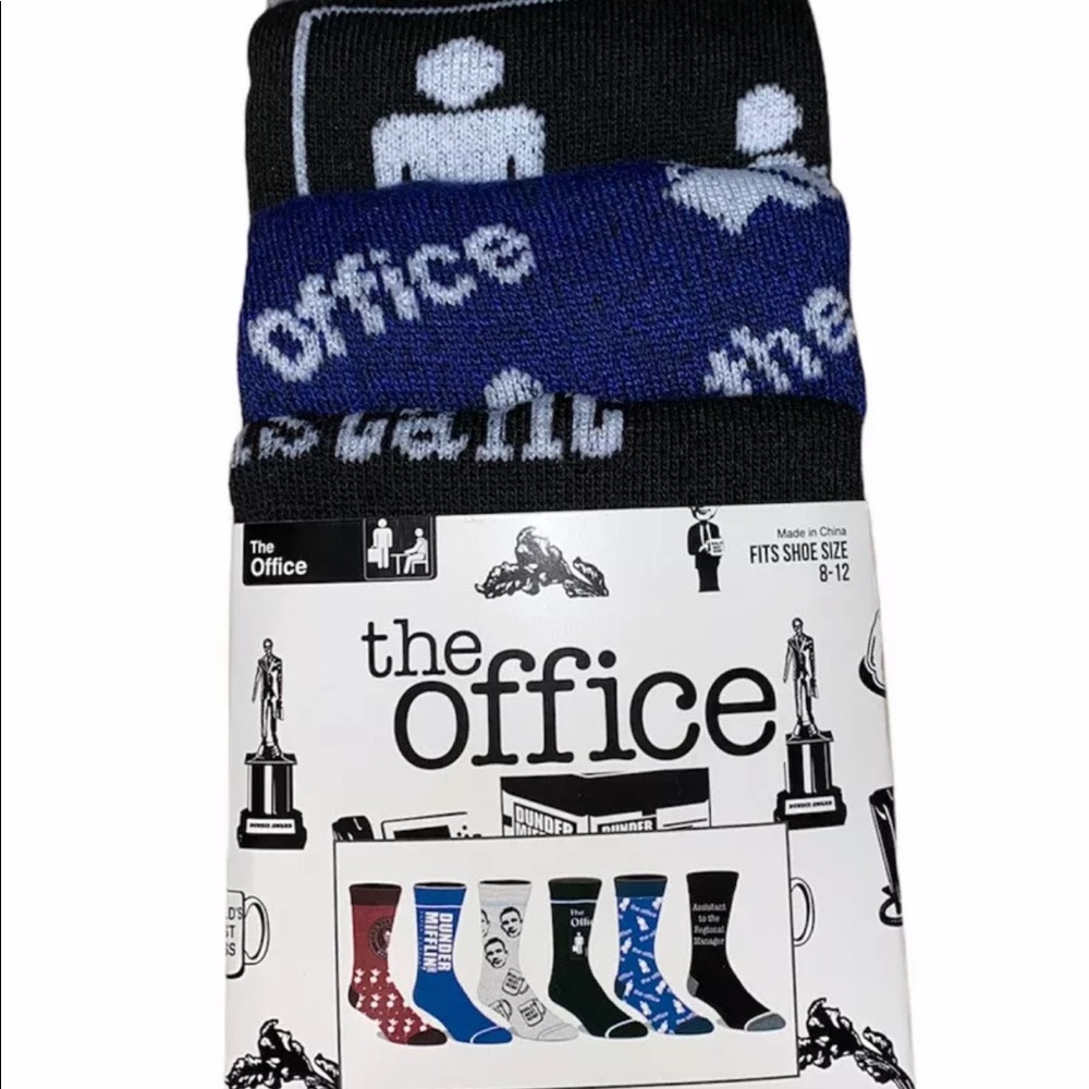 The Office TV Show Socks 6 Pair Mens Size 8-12 New